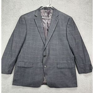 Lauren Ralph Lauren Blazer Adult 46R Grey Houndstooth Silk Wool Blend Tuxedo Men